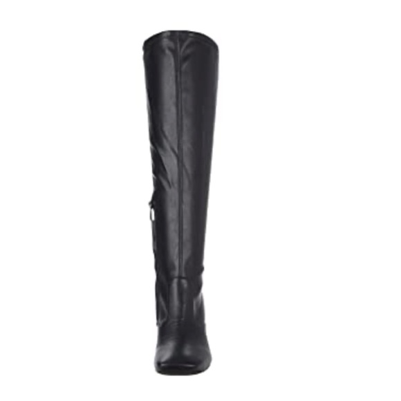 FRANCO SARTO Borne Black Faux Leather Wide-Calf Boots Size 8 - Picture 10 of 12